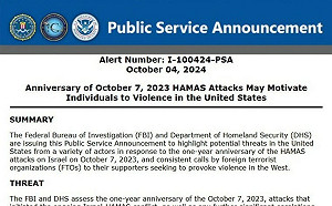 (影) 不只以色列! 全球恐襲升級 美FBI與DHS警告：10月7日恐有大規模襲擊