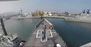(影)因應中國軍演 海軍銘傳艦緊急出港、海鋒反艦飛彈就位戰備監控
