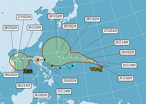 輕颱潭美外圍環流發威!4縣市超大豪雨紫爆 康芮颱風最快今晚生成