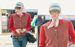 GD變身「開喜婆婆」頭綁絲巾現身機場！「奶奶風」驚呆粉絲