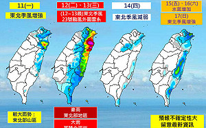 一圖搞懂未來一周天氣！東北季風增強  北台灣涼到周三