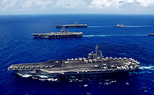 防總統輪替出現權力空窗期 日媒：美3航母齊聚亞洲 謹防中國危險行動