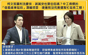 爆中工捷運「潛盾挖歪」沒究責還延長工期！簡舒培批：柯圖利沈慶京  蔣萬安要包庇？