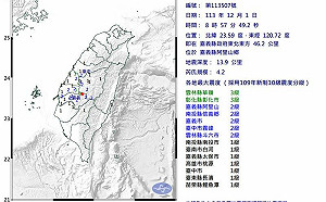 嘉義發生規模4.2極淺層地震!專家:恐引發一系列群震