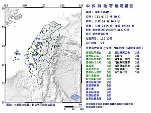 搖很大!嘉義縣梅山鄉凌晨發生規模5.1地震「6縣市國家級警報響」