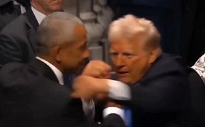 (影) 川普與歐巴馬在卡特葬禮上互毆？原來是AI搞鬼的假影片