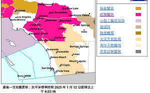洛杉磯焚風警告維持至15日 未來一週先乾後溼