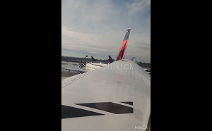 (影) 美國機場又出事! 西雅圖機場 滑行中日本航空客機撞上停機達美航班