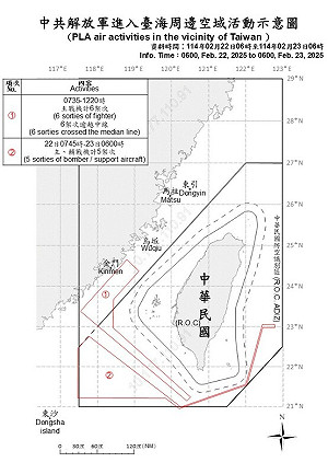11共機.6共艦.2公務船擾台 1火箭飛經我防空識別區