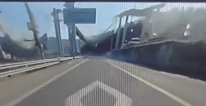 (影) 南韓高速公路倒榻瞬間畫面曝光! 致3死5傷恐有失蹤者 當局搶救中
