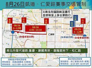 8/26-27世大運公路賽  交管懶人包