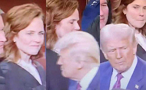 (影) 川普首度在最高院遇挫都是因為她! 巴雷特看川普眼神引熱議 川粉群起圍攻