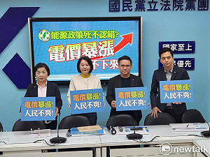 卓榮泰示警再漲電價 藍黨團:不改能源政策、台電虧損根本無底洞