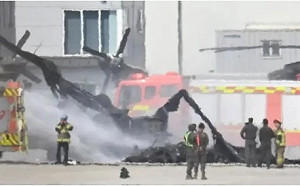 韓軍接連闖禍！ 8炸彈才轟民宅 無人機又撞擊直升機後起火燃燒