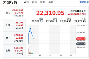 台股開紅》大盤小漲、中小股、金融揚升、台積電乏力