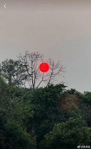 緬甸強震後 雲南驚現「血紅太陽」 專家解析原因