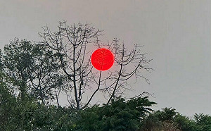 緬甸強震後 雲南驚現「血紅太陽」 專家解析原因