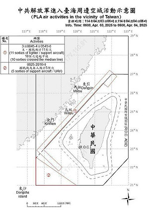16共機.9共艦擾台 15架次逾越中線 國軍嚴密監控