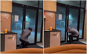 桃園深夜狂風暴雨！麥當勞店員死命護門　網嚇壞：老闆請加薪