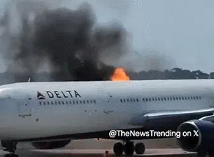 奧蘭多機場達美航空客機引擎起火 282人使用緊急滑梯逃生無人受傷