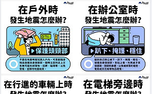 當地震發生時 謹記保命3步驟：趴下、掩護、穩住