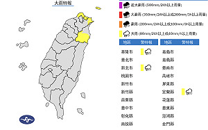 3縣市大雨特報 明回溫後、週一又有鋒面報到