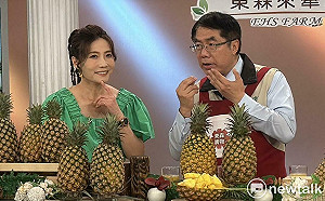 黃偉哲北上東森農場行銷台南鳳梨  40分鐘4000公斤鳳梨訂購一空