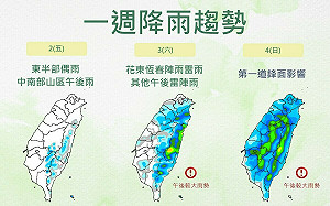 首波梅雨鋒面來襲！一週天氣一次看  氣象署：週日迎鋒面雷雨狂炸