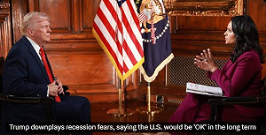 川普堅稱政策將帶來美國繁榮 但承認有衰退風險