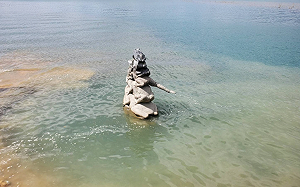 日月潭九蛙疊像「7蛙探頭」水情緊？台電：目前供水無虞 