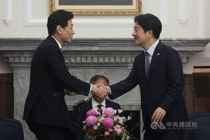 晉見賴總統 西村康稔:台灣有事等於世界有事