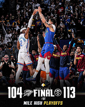 NBA戈登三分彈續命 金塊延長賽勝雷霆2比1領先