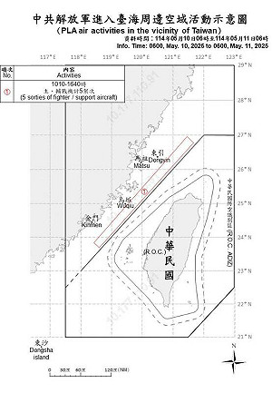 5共機.9共艦.1公務船侵擾台海 國軍嚴密監控應處