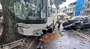 台東綠色隧道車禍 自小客駕駛送醫恢復自主呼吸