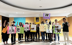 曾之婕為受虐浪浪申冤  要求動保處和警方嚴辦虐狗男