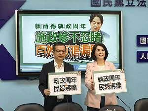 賴清德民調表現差 藍黨團籲浪子回頭