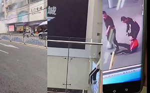 (影) 重慶朝天門有人沿街對商鋪丟燃燒彈！學生跳樓、少年遭捅 訊息都「被消失」