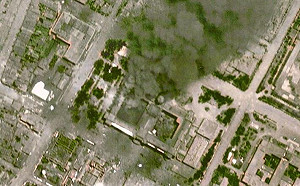 中研院釋出空拍圖:台北大空襲80週年、總統府中彈冒濃煙