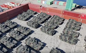 我軍購第二批M1A2T坦克疑曝光美港口! 42輛預計6月中抵台實彈測試
