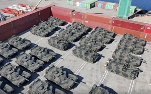 我軍購第二批M1A2T坦克疑曝光美港口! 42輛預計6月中抵台實彈測試