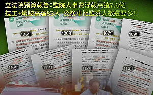 揭監院去年編308萬汰舊車輛  民眾黨團譏：監委大人究竟多愛坐公務車？ 