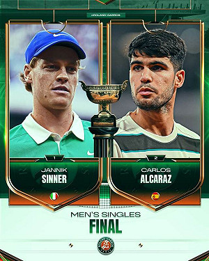 辛納艾卡拉茲法網爭冠 新生代對決盼網壇注活水