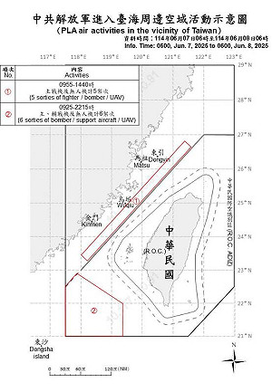 11軍機.7共艦擾台 6架次逾越中線 國軍戒備應處