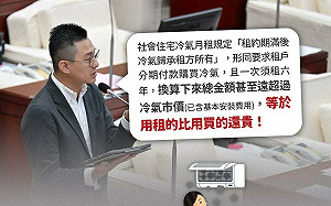 玩文字遊戲？議員批：北市社宅「以租代買」冷氣政策 比市價貴近4萬