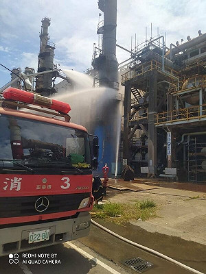 中油大林廠拆除管線  油氣引發火警致1人灼傷