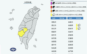 午後對流旺盛！2縣市大雨特報