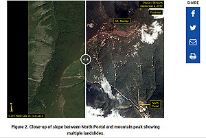 朝鮮核試爆過後  豐溪里核試場走山