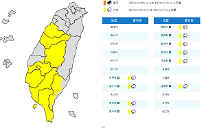 快訊》中南部10縣市大雨特報！ 氣象署：2地留意大雷雨