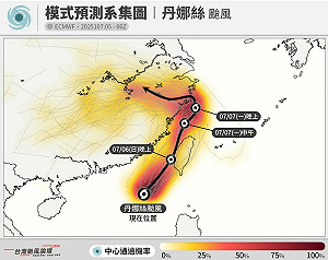 丹娜絲變大又增強 台灣颱風論壇:穿越黑水溝西部風雨更猛烈