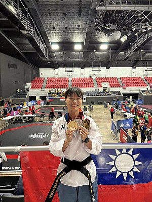 世界警消運動會 台中警花王翊馨勇奪跆拳道雙金